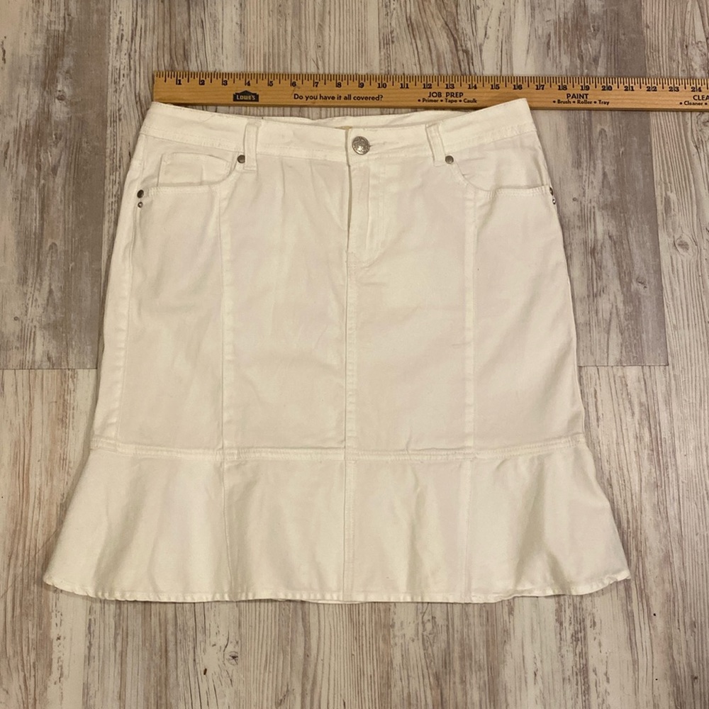 *4 for $20* Denim skirt by Baccini - white